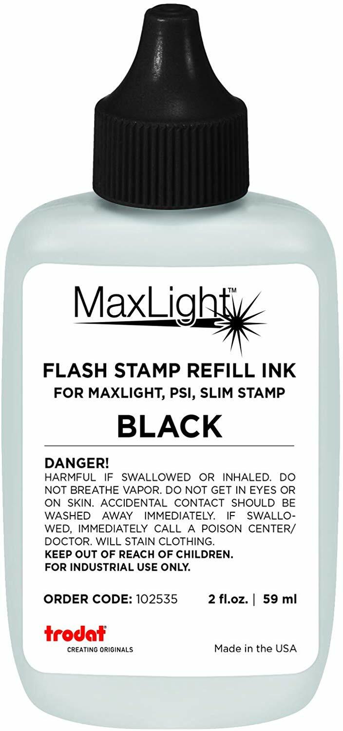 Trodat ML2OZ-BLK Maxlight Refill Ink 2oz Bottle Color Black