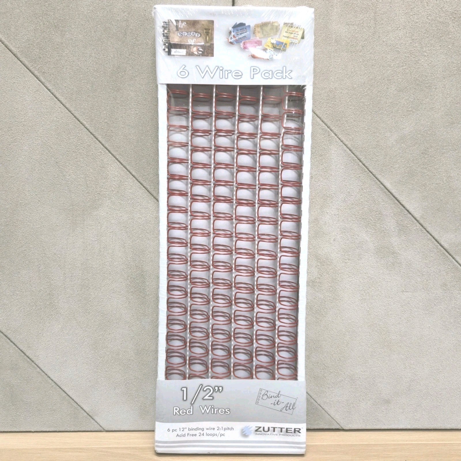 Zutter Bind It All 1/2" Red Wire Pack Of 6 Scrapbooking Mix Media Handmade Books