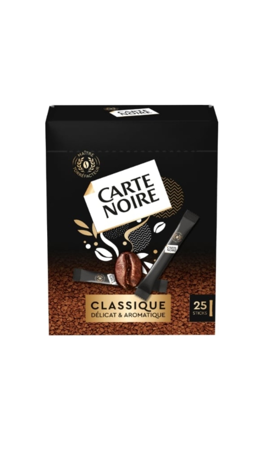 Carte Noire Classic Instant Coffee Sticks  25 Count Imported from France
