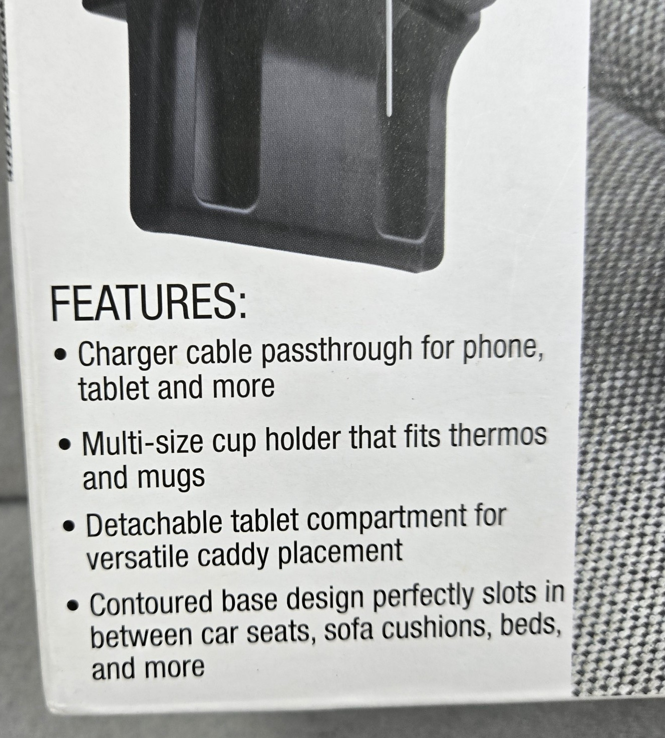 Brookstone Elite Sofa Multi Caddy Couch Tray Phone Tablet Cup Holder New