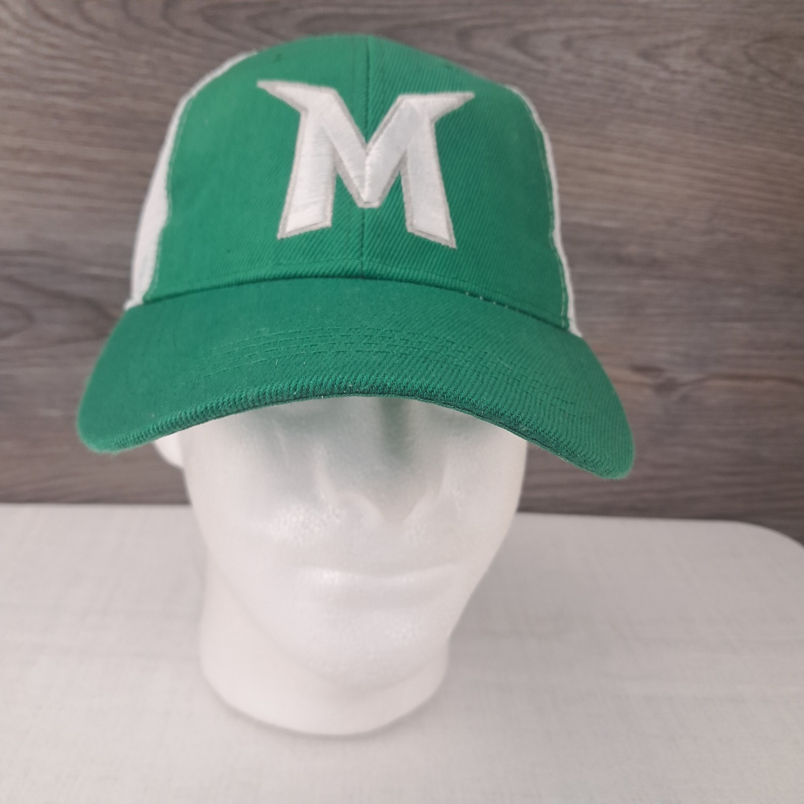 Madison Mallards Unisex Snapback Hat White Green Side Logo Mesh Baseball