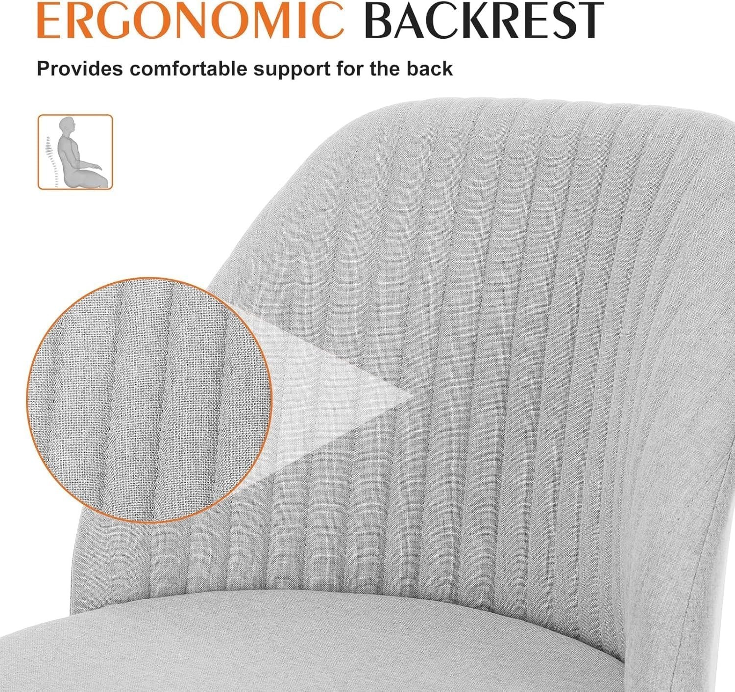 Armless Office Desk Chair Modern Cute Swivel Vanity Chair Comfy Home Office