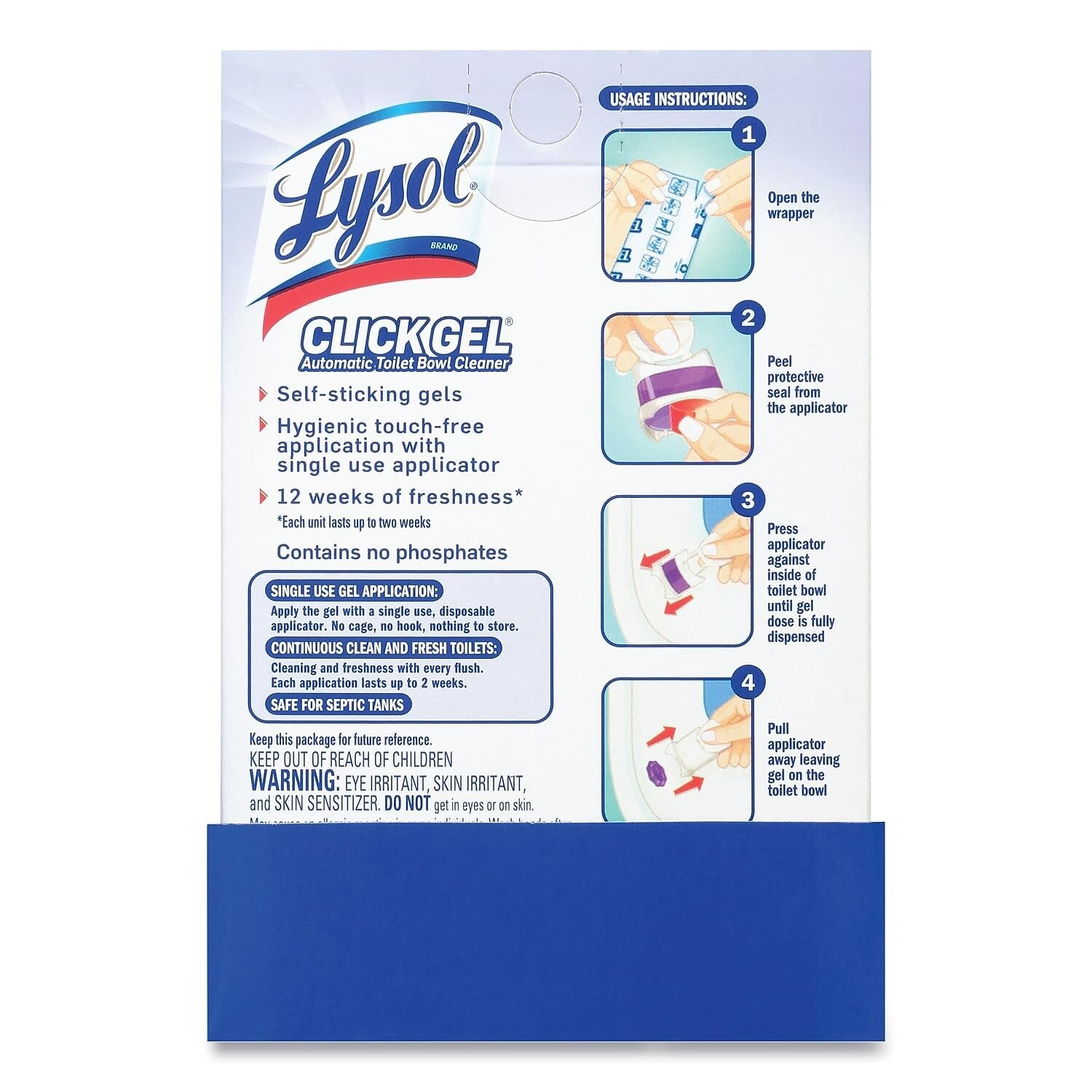 Lysol Click Gel Automatic Toilet Bowl Cleaner, Lavender Fields, 6 Applicators