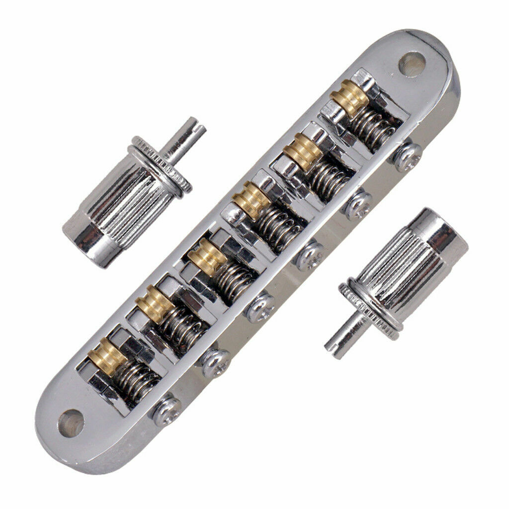Brass Roller Saddle Guitar Bridge Tailpiece Sets for Les Paul LP SG