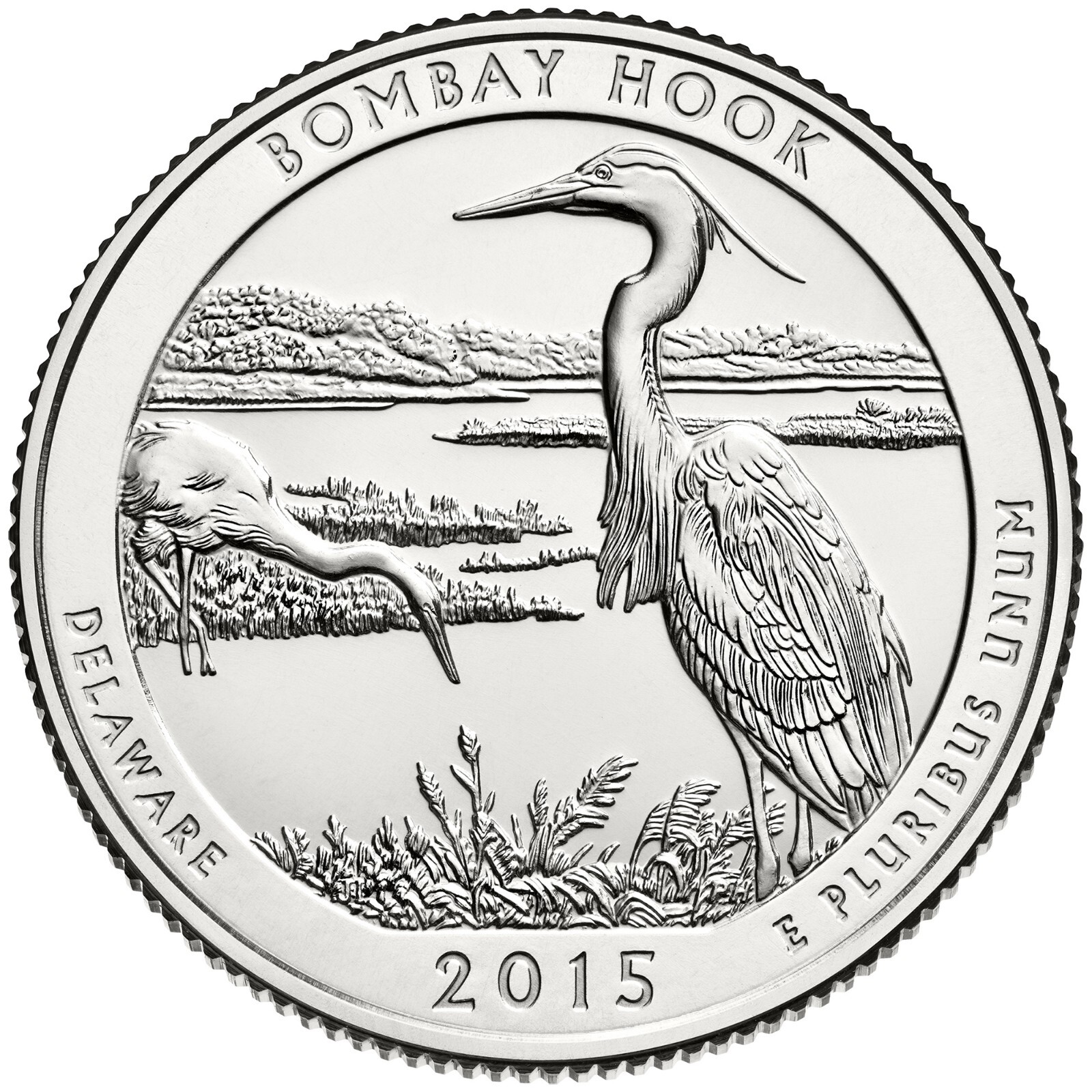 2015 D Bombay Hook NP Quarter. ATB Series Uncirculated From US Mint roll.