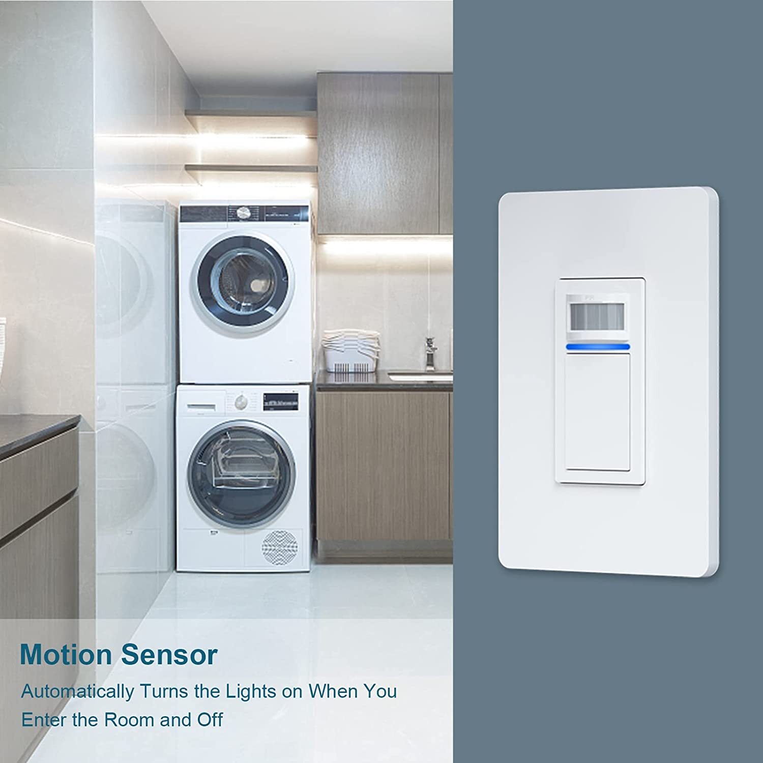 Smart Wi-Fi Motion Sensor Light Switch PIR Occupancy Work with Alexa Google Home