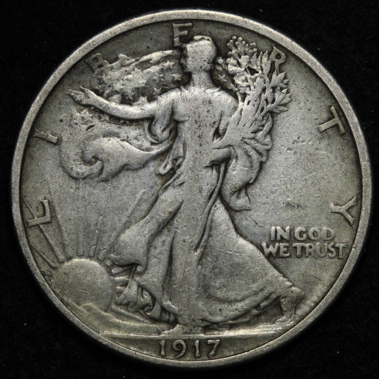 1917 Walking Liberty Silver Half Dollar XF E317 JSNF