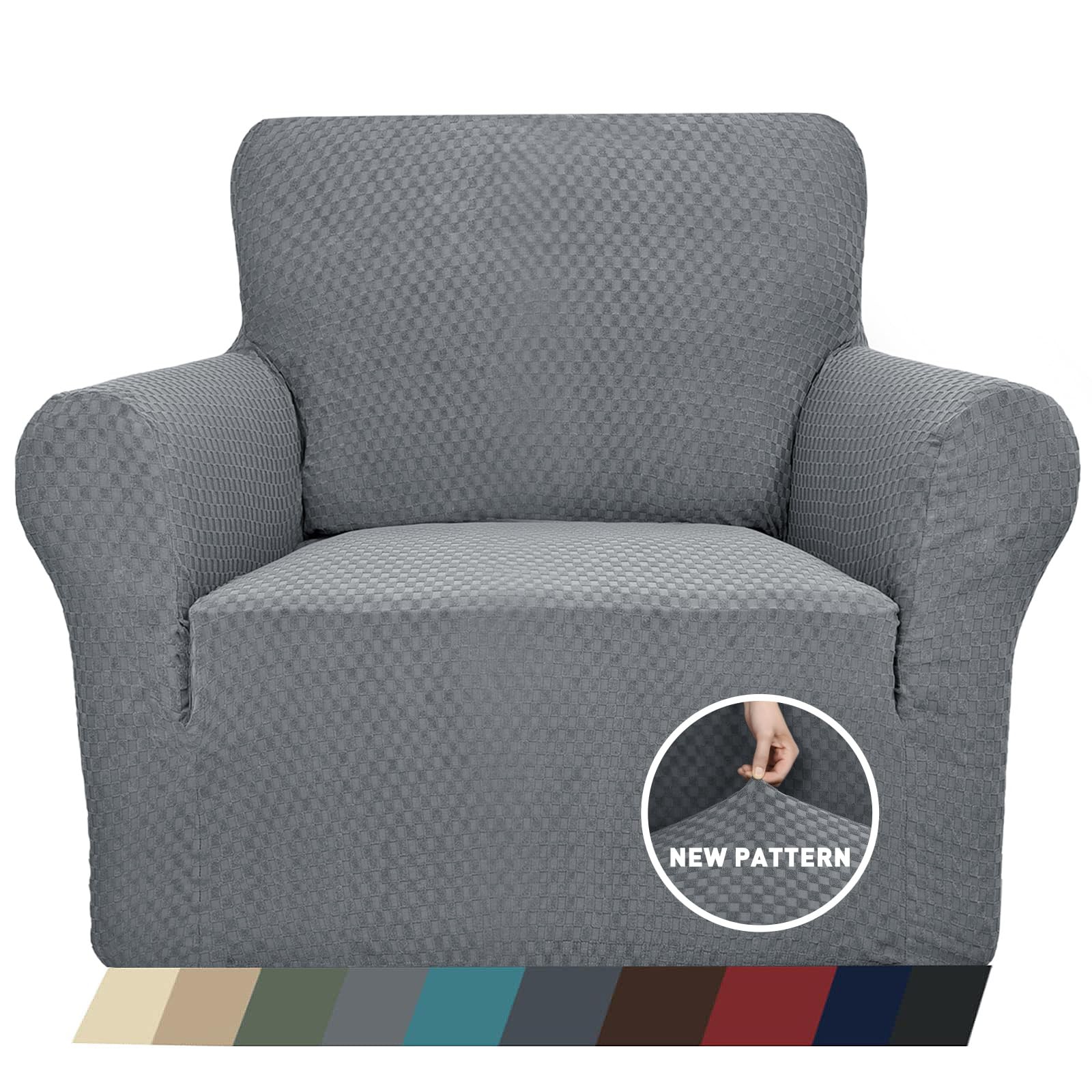 1 Piece Jacquard Chair Slipcovers for Living Room High Stretch Chair Covers w...