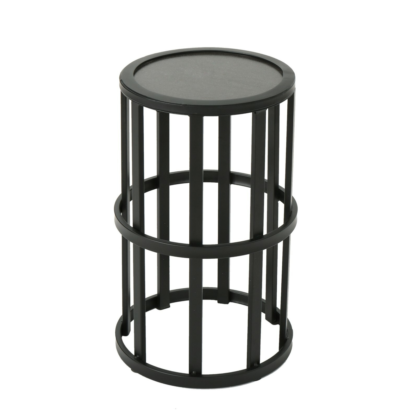 Truda Outdoor 11 Inch Grey Finish Ceramic Tile Side Table