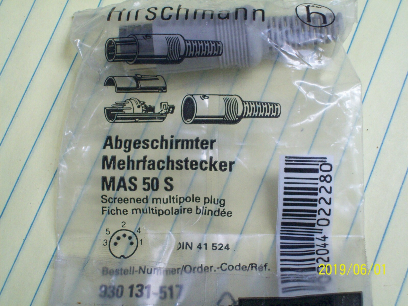 "LOT OF 2" BELDEN 930-131-517 HIRSCHMANN MAS50S