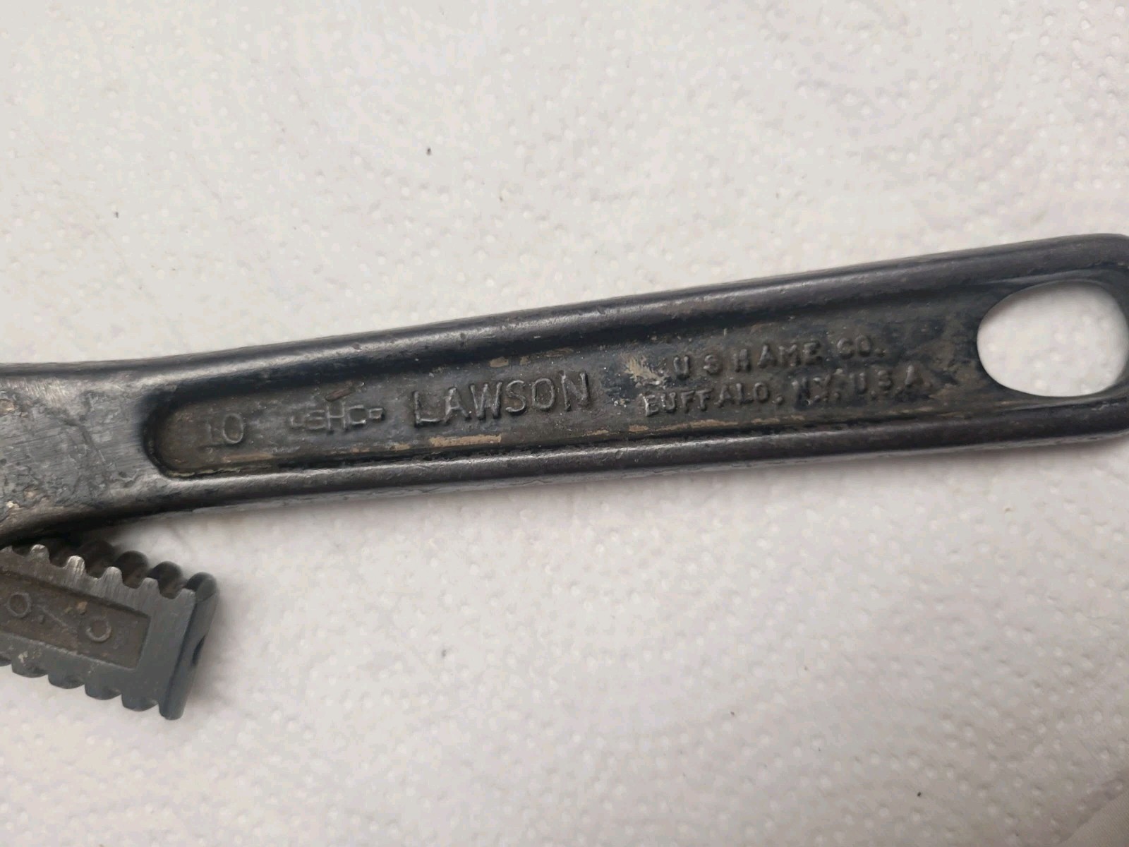 Lawson's 10in. Offset pipe wrench, Cleveland, OH For W.Md. RWY Co - USA