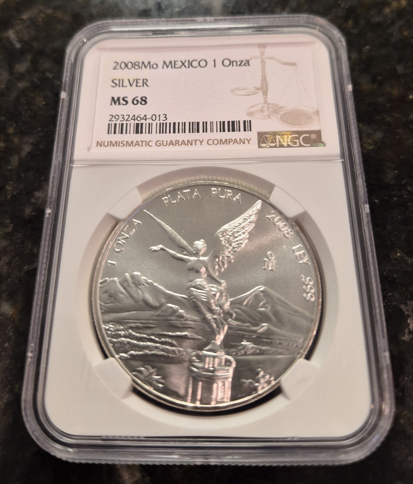 2008 1oz Silver Libertad NGC MS68