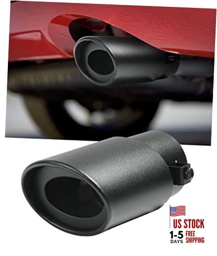 Universal Car Exhaust Tip,2.5" to 3.3" Stainless Steel Polished Finish Black