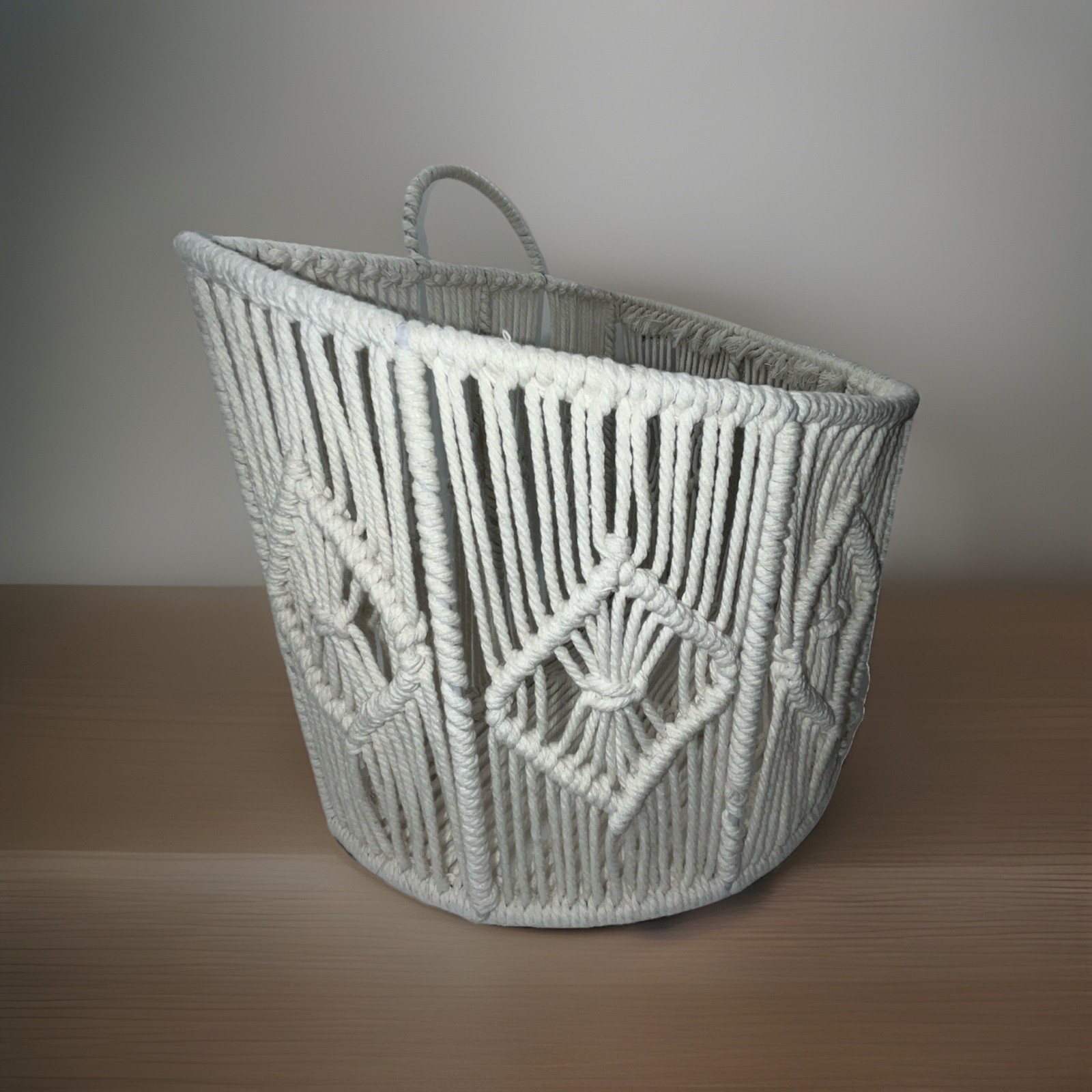 Ashland Macrame & Wire Hanging Basket Organizer EUC