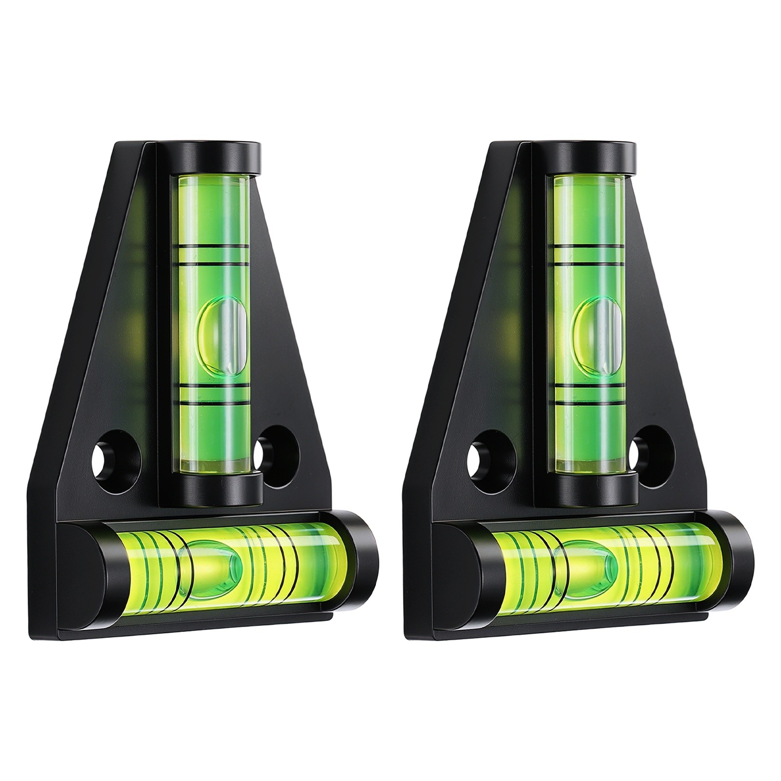 2Pcs Magnetic t Type RV Levelers Dual-function Bubble Spirit Levels, Black