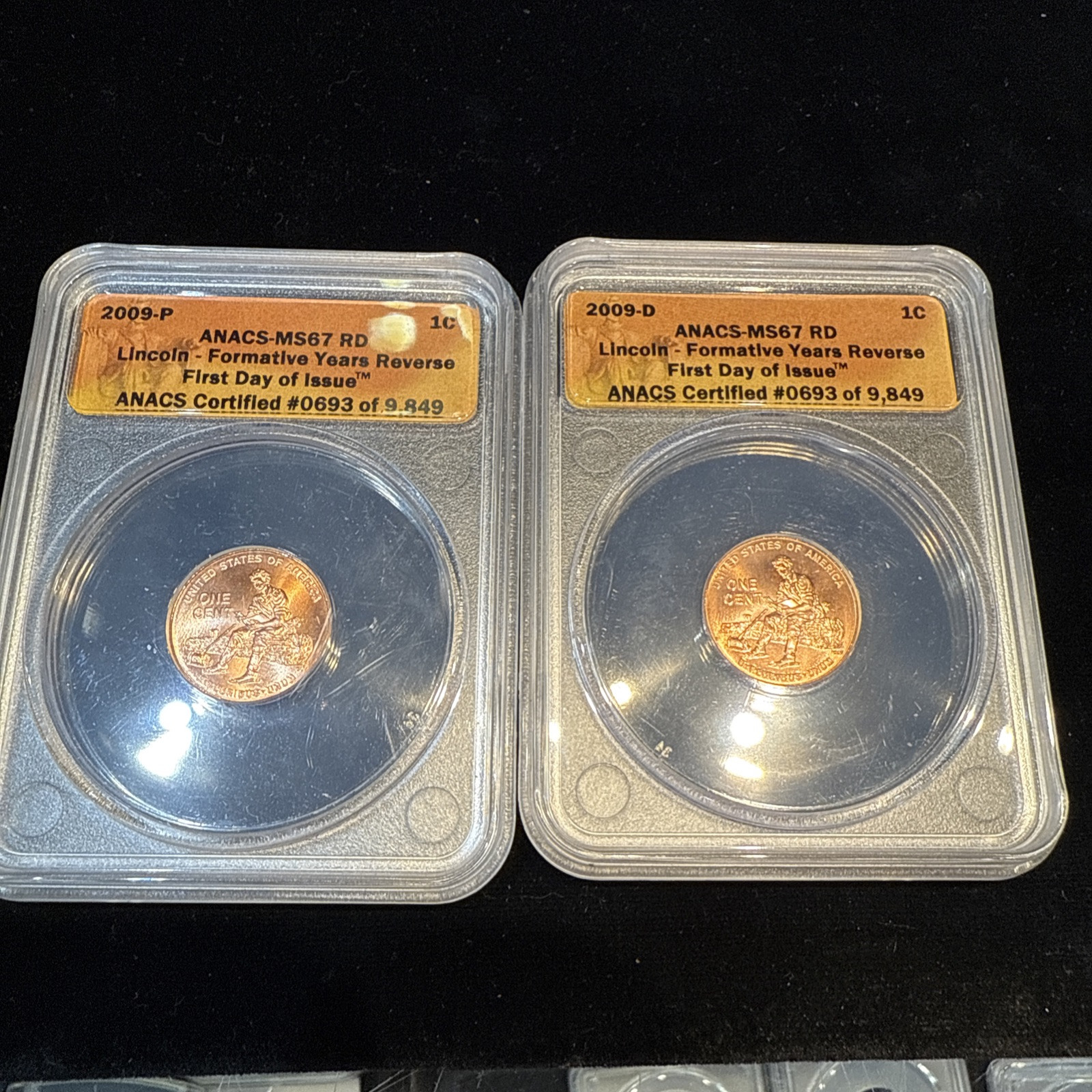 MS67 RD First Day of Issue 2009 P & D Lincoln Formative Years Reverse ANACS