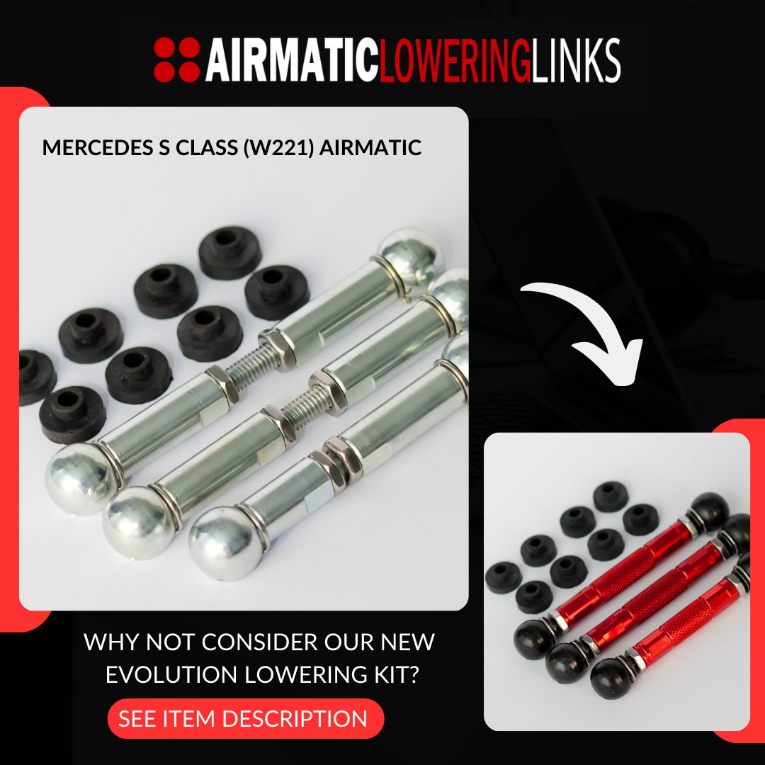 MERCEDES S550 LOWERING LINKS KIT S320 S350 S500 W221 AIRMATIC (FULLY ADJUSTABLE)