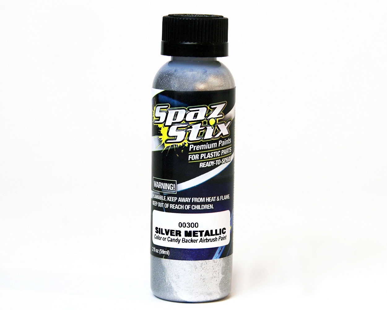 SPAZ STIX METALLIC SILVER CANDY BACKER AIRBRUSH PAINT 2 OZ. SZX00300 LEXAN RC