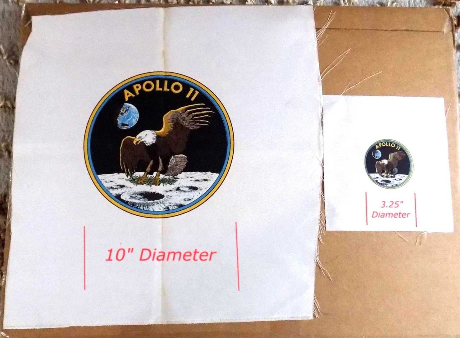 Apollo 11 Oversized Beta Cloth Patch Mission Emblem