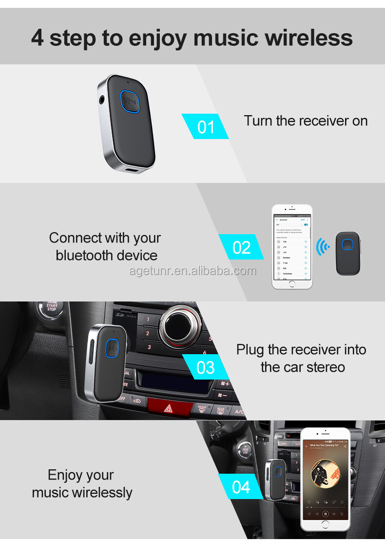 USB Wireless Bluetooth 5.0 Transmitter Receiver 3.5mm 2in1 Audio Adapter Aux Car