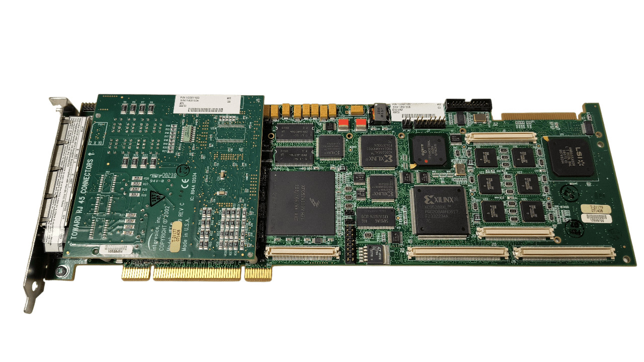 Intervoice EVCD II 4 Port Network Card 10001185 w/ Jet4 Daughter Card 10001183