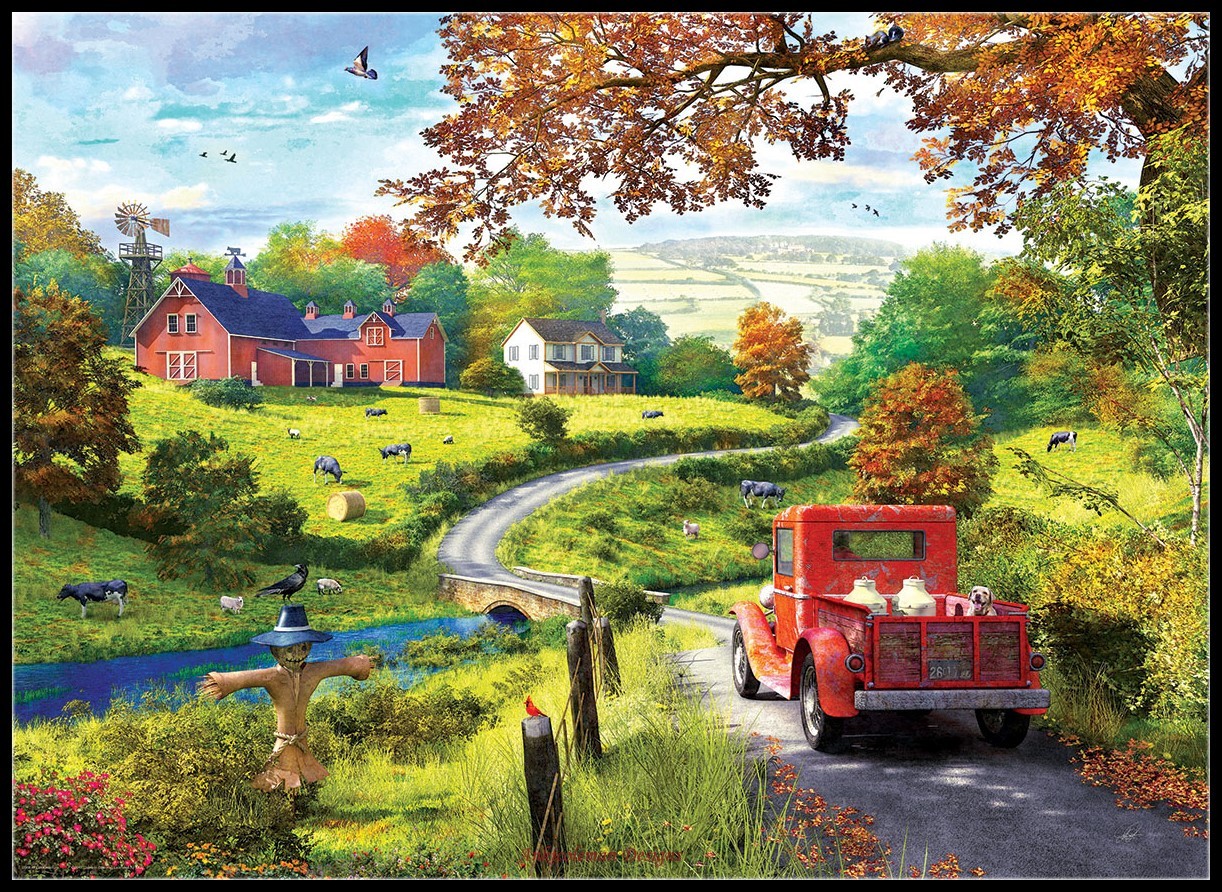 The Country Drive - Chart Counted Cross Stitch Patterns Needlework embroidery