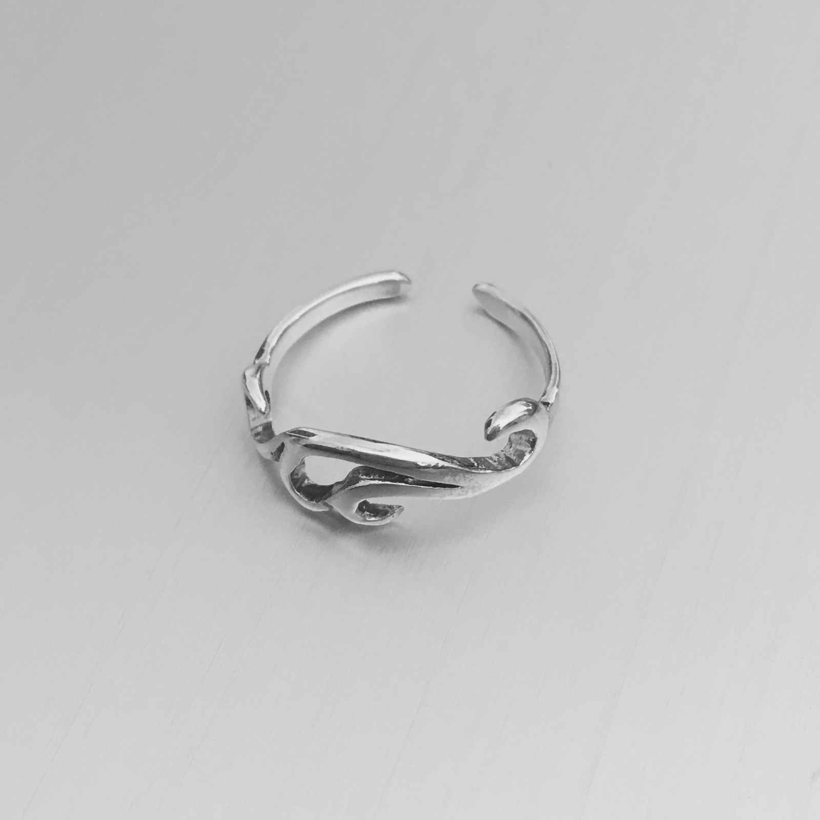 Sterling Silver Windy Waves Toe Ring, Silver Rings, Boho Ring