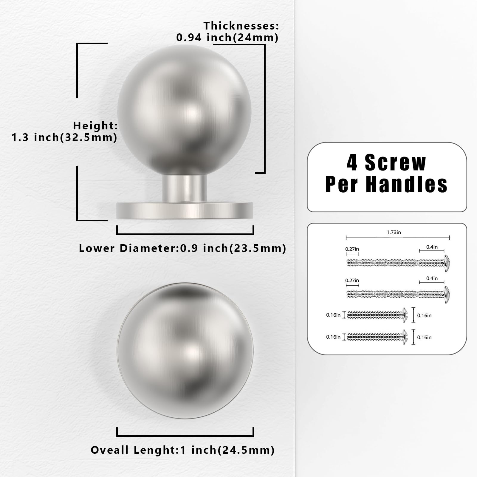 10 Pack Brushed Satin Nickel Kitchen Cabinet Knobs 1 Inch(25mm) Cabinet Pulls...