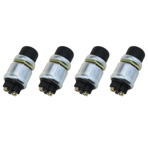 Engine Start Push Button Switch, 4Pcs 12V 50A Momentary Starter Switch for Car