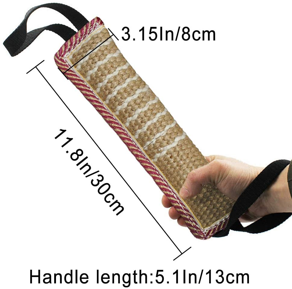 Dog Tug Toy Dog Training Bite Pillow Jute Bite Toy - Best for Tug of War, Puppy