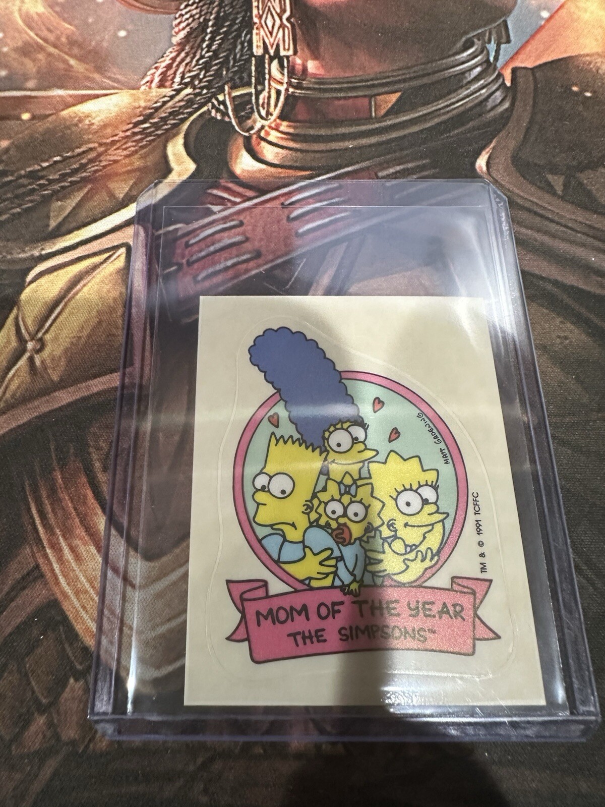 1991 PANINI THE SIMPSONS Marge Bart Lisa And Maggie STICKER #156