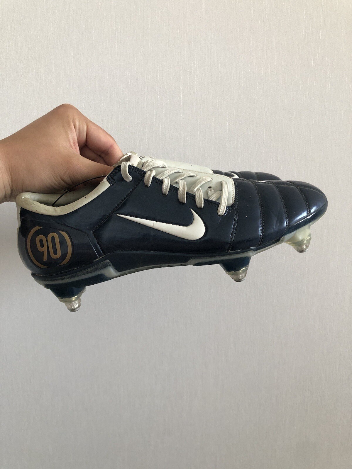 Nike Total 9 Zoom Air White Blue Football Soccer Cleats US9 UK8 EUR42.5