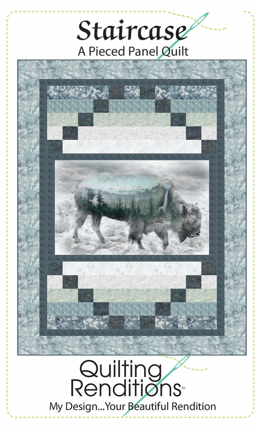 STAIRCASE Quilt Pattern by Quilting Renditions ~  Pieced Panel Quilt 59.5"x91.5"