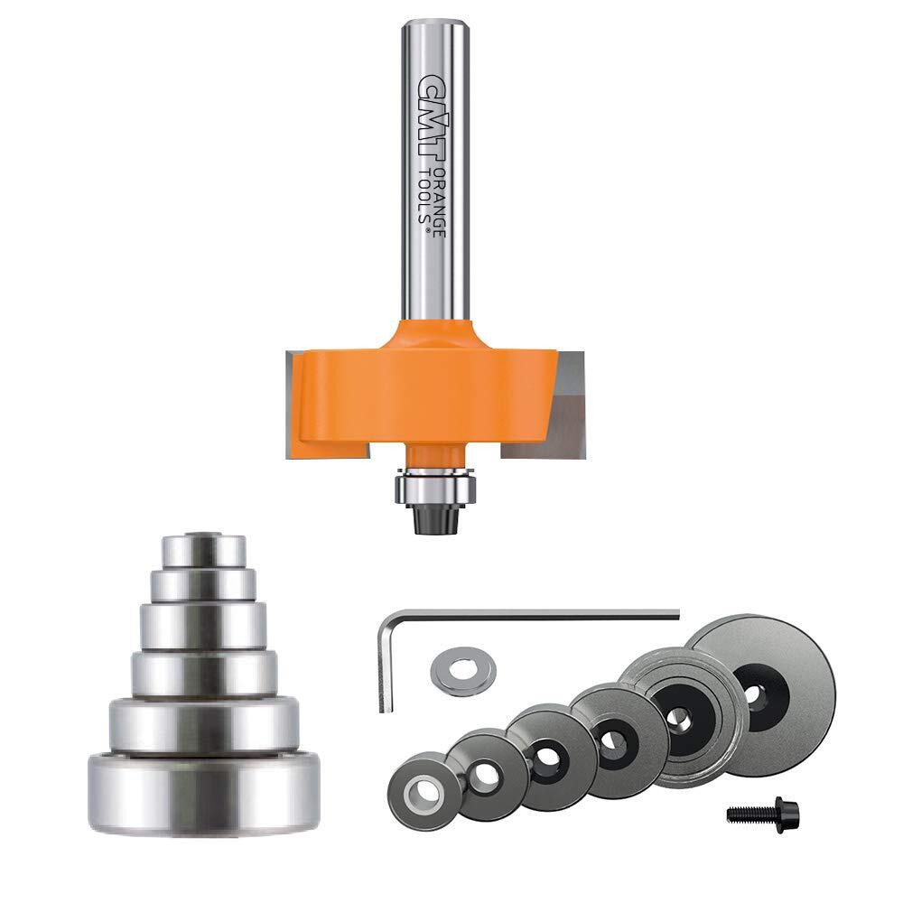 CMT Orange Tools 835.001.11 Rabbeting Set, 1/4-Inch Shank