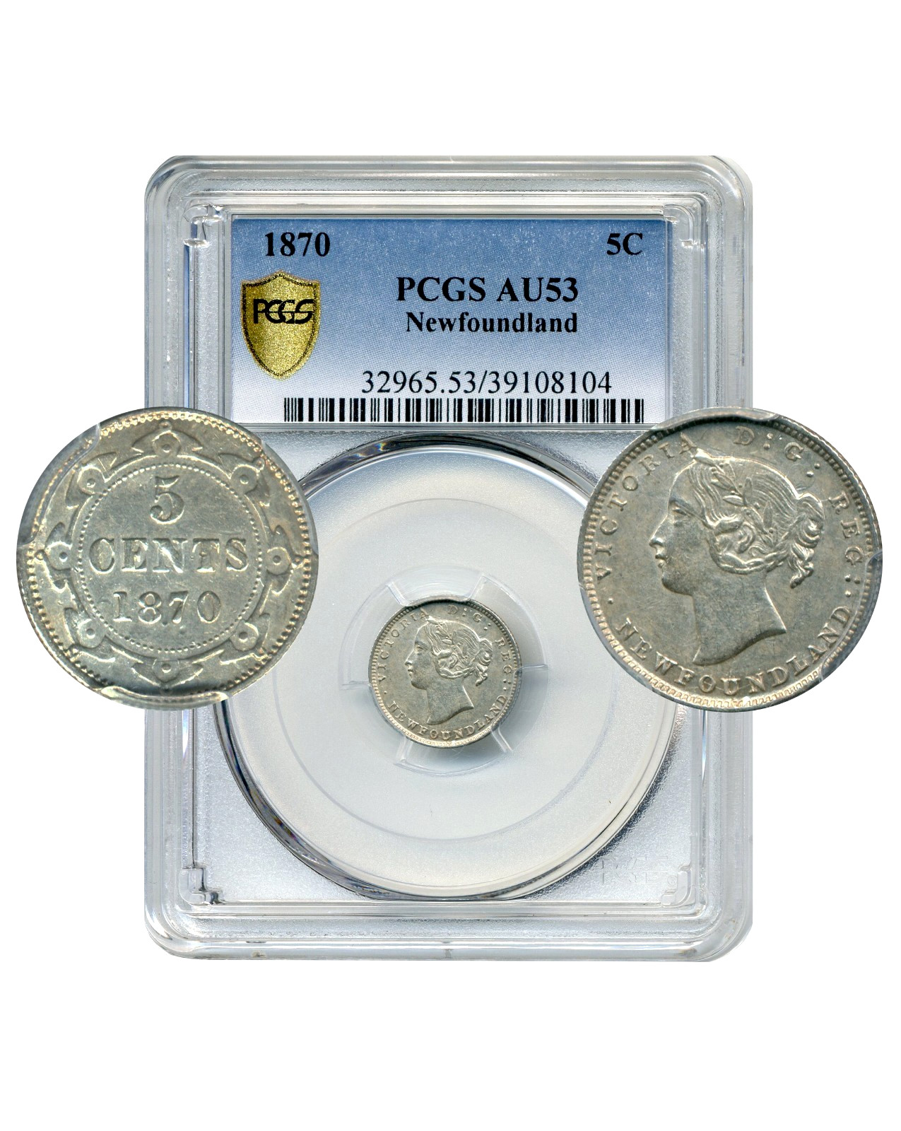 1870 Newfoundland 5 Cents - About Uncirculated, PCGS AU53