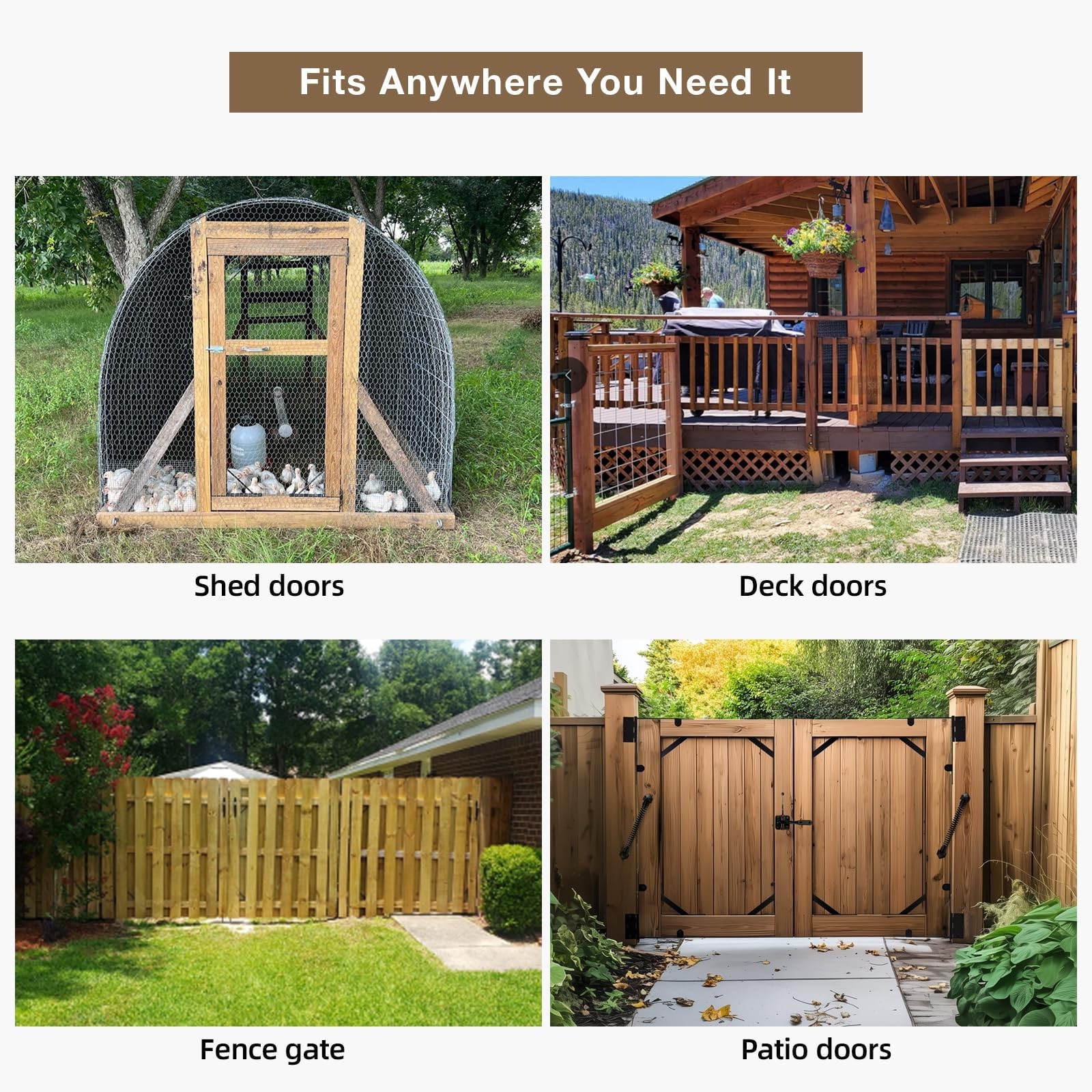 Fence Gate Kit Gate Hardware, 1 Set Anti Sag Gate Kit Gate Frame Cornor Brack...