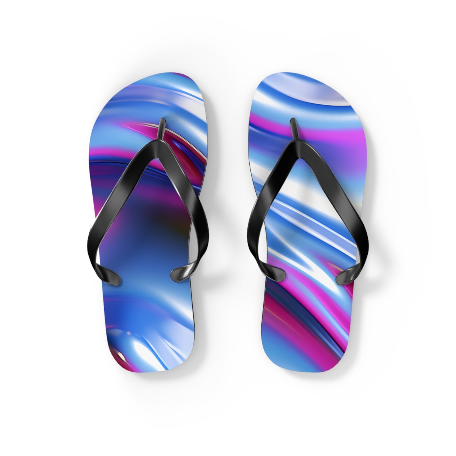 Purple Vibrant Abstract Flip Flops, Summer Footwear, Beach Sandals, Vacation