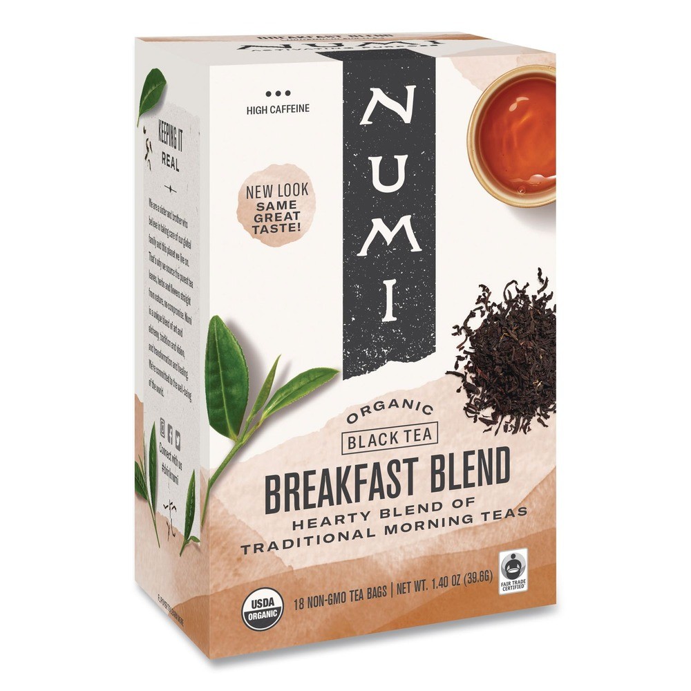 Numi 10220 1.4 oz. Organic Teas and Teasans - Breakfast Blend (18/Box) New