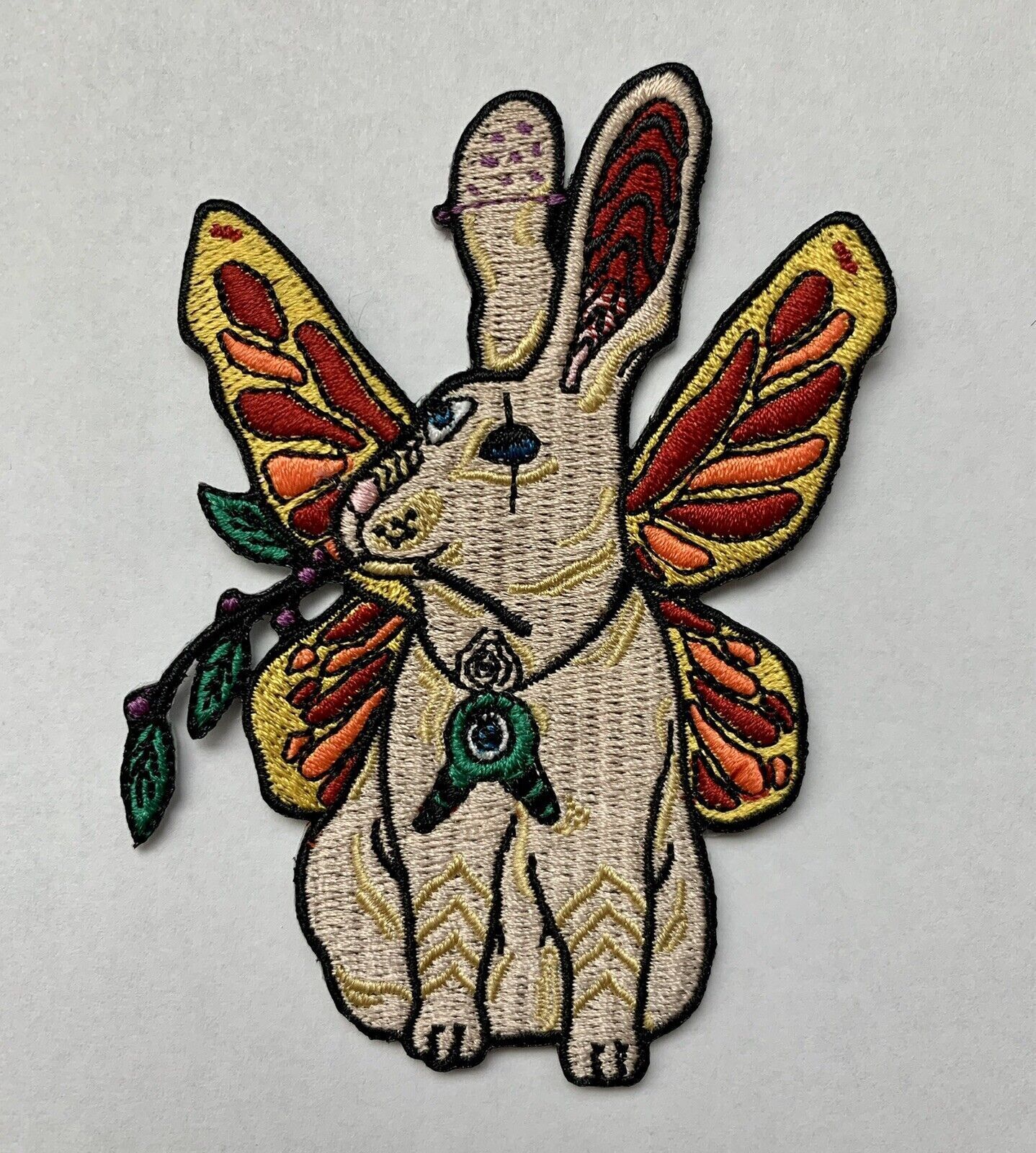 Cosmic Bunny Trippy Psychedelic Embroidered Patch Iron on 3”