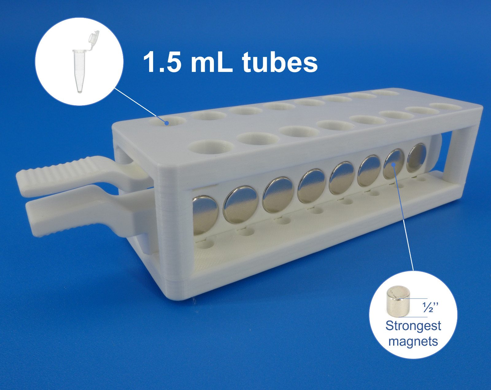 Magnetic rack for DNA, RNA purification; for 1.5 mL centrifuge tubes