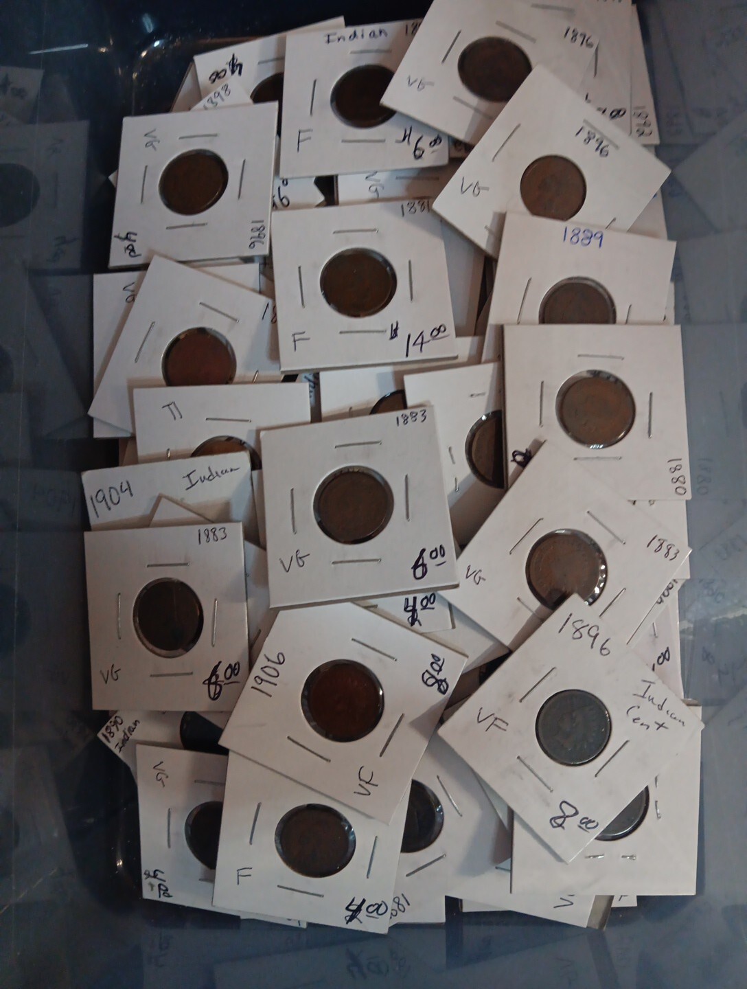 .👉(100 PC. LOT) Indian Head 1c. Pennies G/F - Mixed Years Ready For Resell