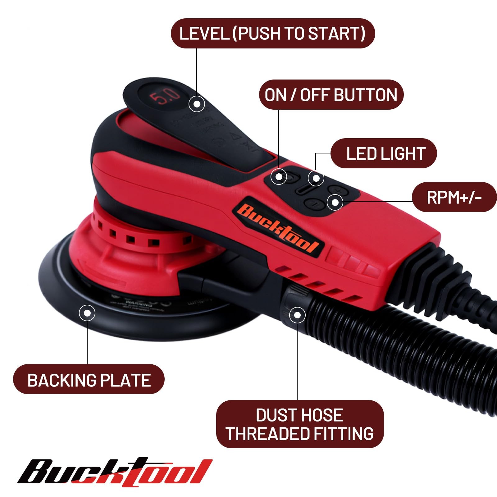 Variable Speed Random Orbital Sander,5" and 6" Pads,3A Brushless
