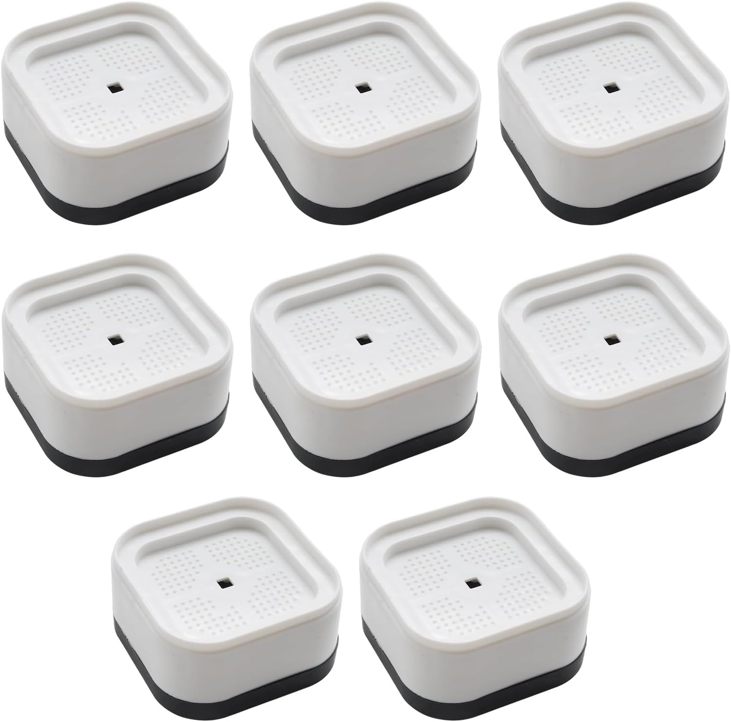8 PCS White Furniture Risers, Adjustable Bed Risers, Square Stackable Bed Rai...
