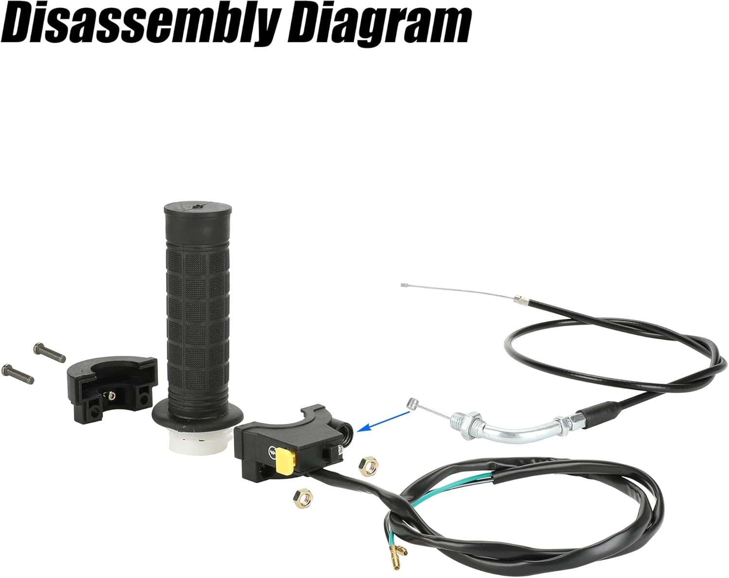 Throttle Cable Twist Throttle Handle Grip Assembly for 2 Stroke Engine 80cc 1...
