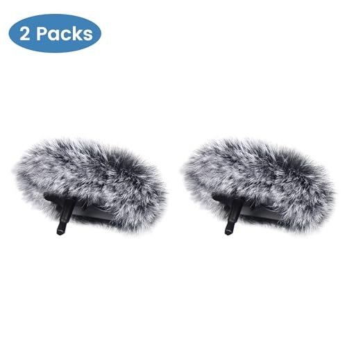 2-Pack Microphone Windscreen for DJI Mic 2 Transmitter (TX), Furry Wind Muff for