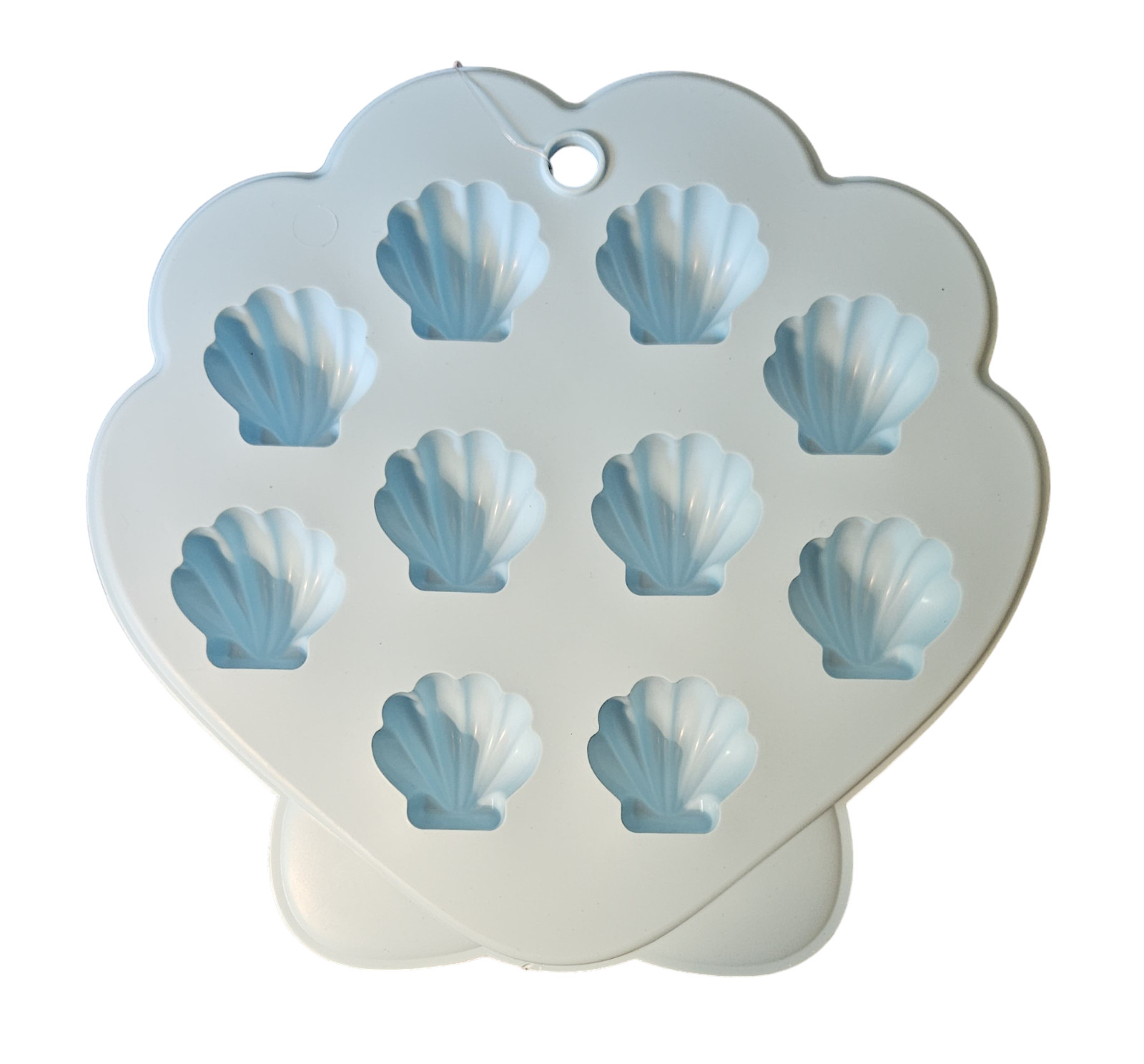 10 Cube Sea Shell Silicone Ice Cube Tray / Treat Mold Bakeware - New