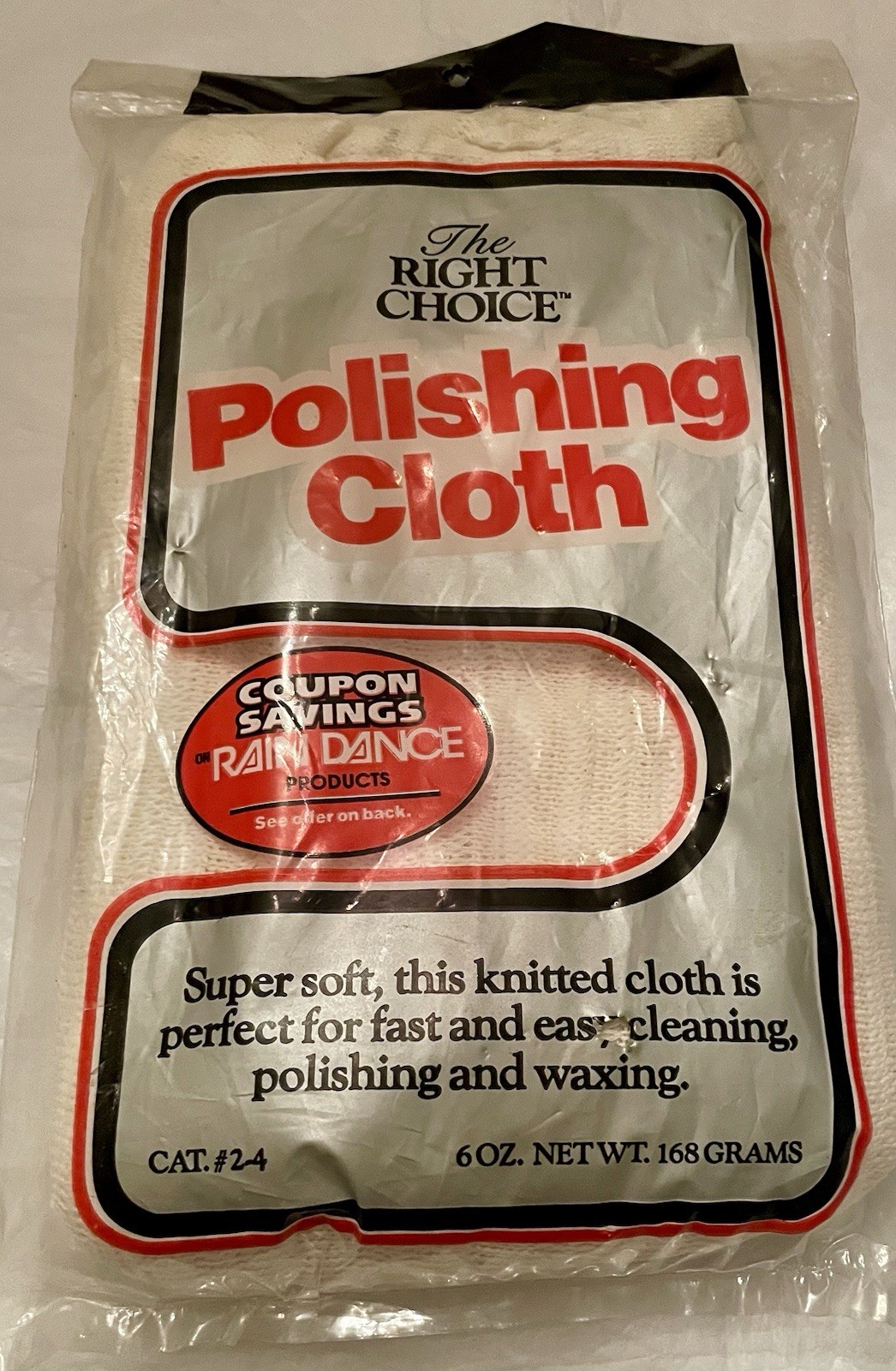 RIGHT CHOICE Polishing Cloth Polishing Waxing Soft Knitted Easy Care Vintage USA