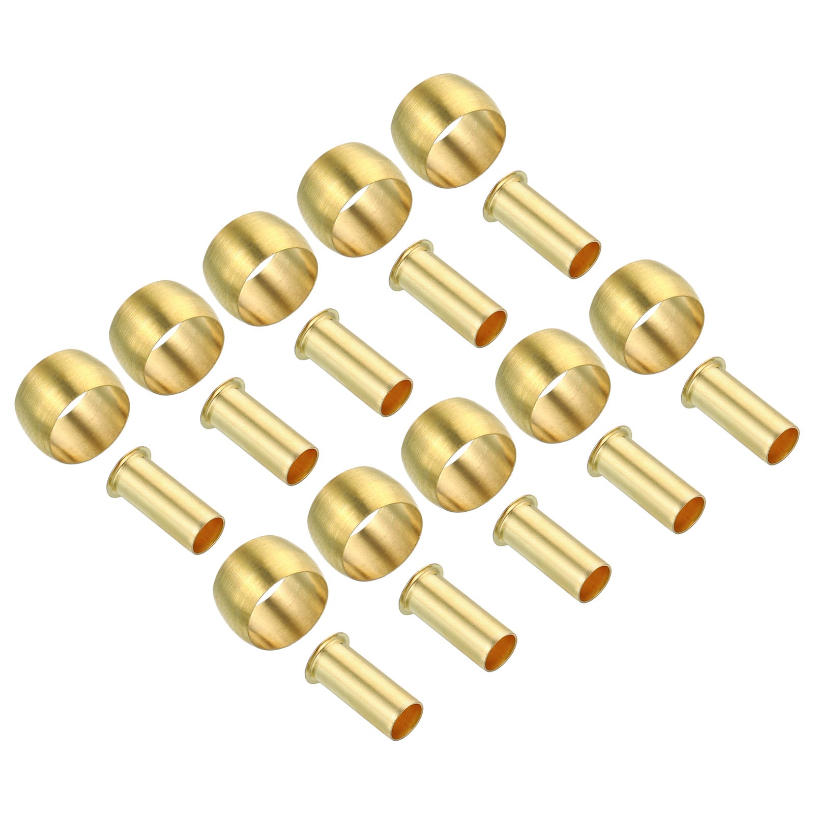 20pc 8mm Tube OD Brass Compression Sleeves Ferrules Brass Ferrule Fitting