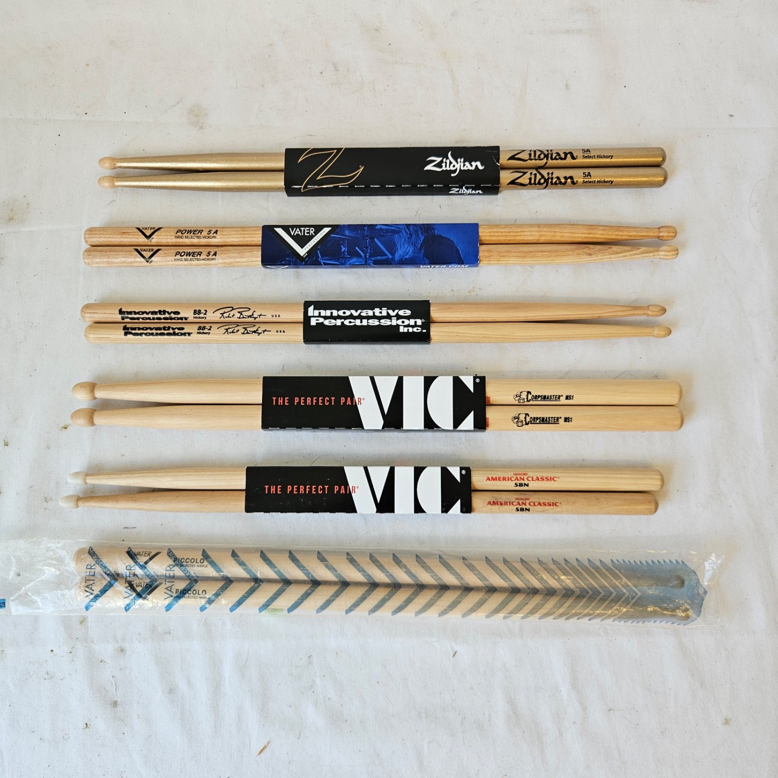 Drum Sticks - Lot of 6 - Vic Firth, ZIldjian, Vater, Innovative Percussion