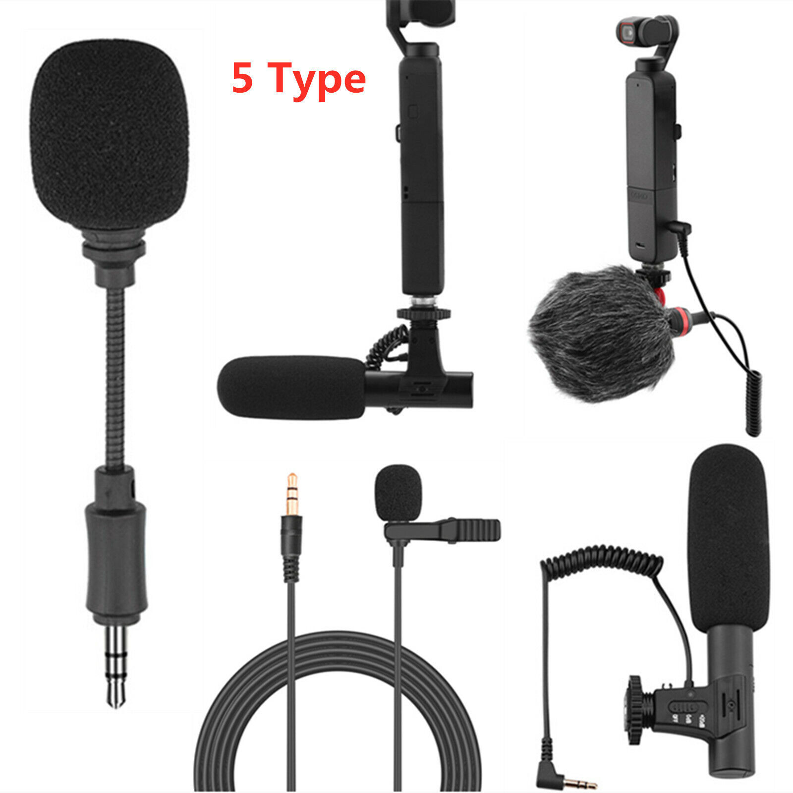 For DJI OSMO POCKET 2 Do-It-All Handheld Gimbal Camera 3.5mm Camera Microphone